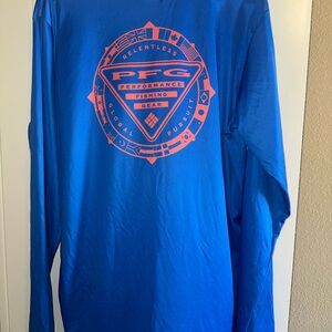 Columbia Blue Long Sleeve Fishing Tee